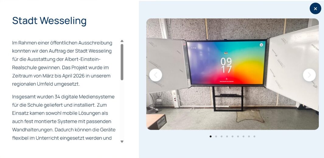 Beispiel einer Referenz-Detailansicht im Popup